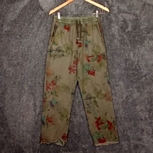Desigual tensel camoflower mickey mouse print art to wear pants size small - Picture 1 of 8
